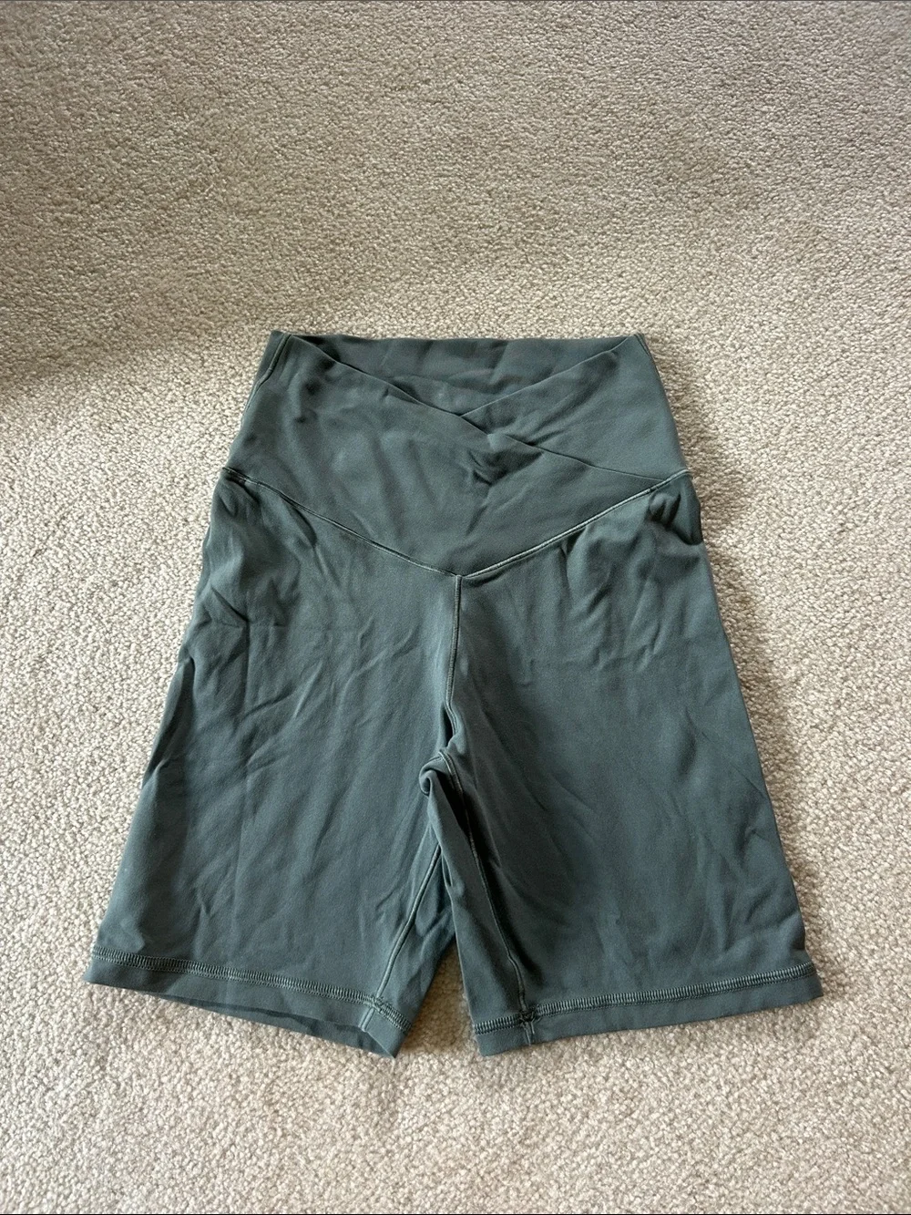 aerie Olive Green High-Waist Bike Shorts
